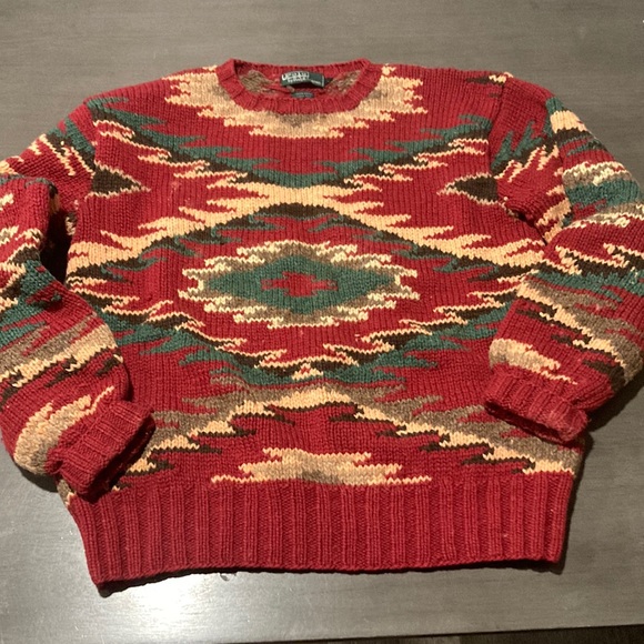 vintage Polo Ralph Lauren 100% wool Aztec sweater